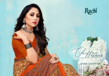 Star Chiffon 78th Edition By Ruchi Fancy Uniform Style Printed Saree Collection